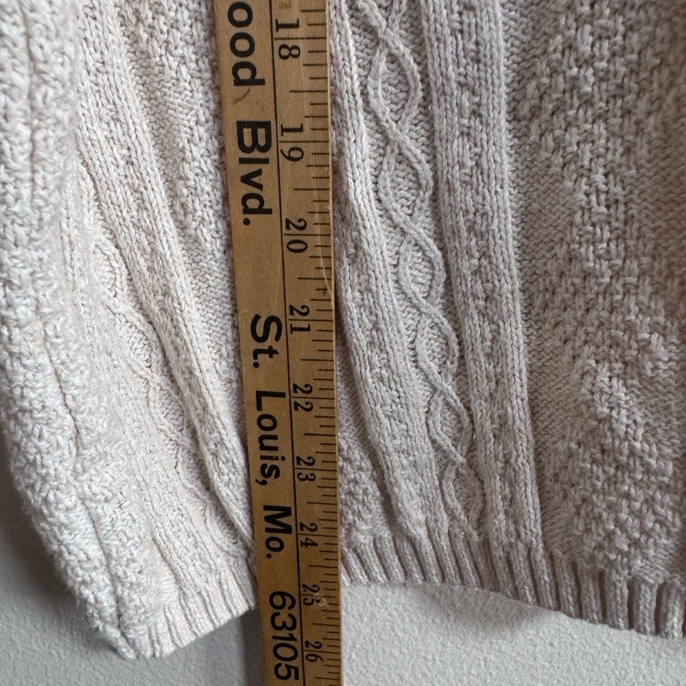 Northern Reflections Beige Cable Knit Sweater L Made in Canada - Picture 7 of 9